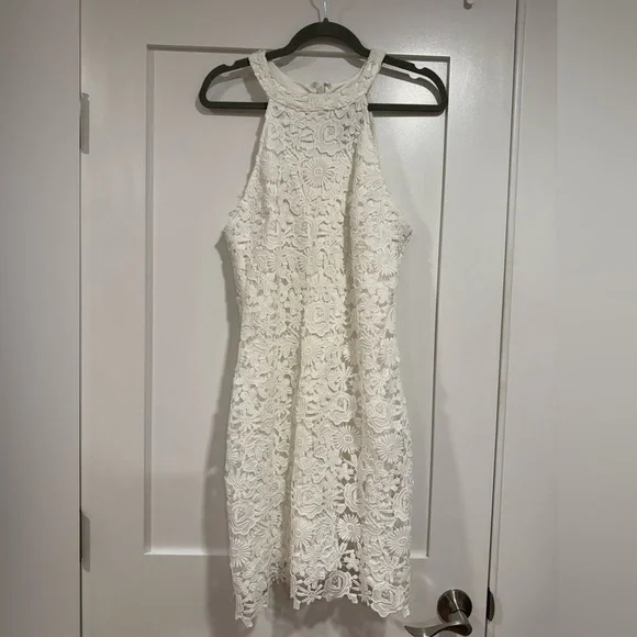 Lulus White Lace Mini Dress Love Poem- XL - Picture 7 of 8